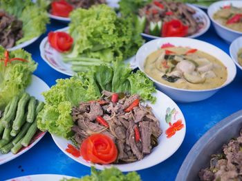 Close-up of meal served in plate
