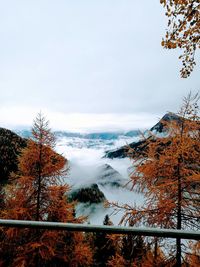 Scenic view of sea against sky during autumn