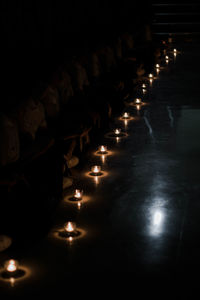 View of illuminated lights in building