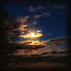 Low angle view of sky at sunset