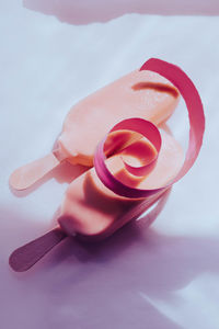 Close-up of dentures on table