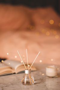 Close-up of cigarette on table