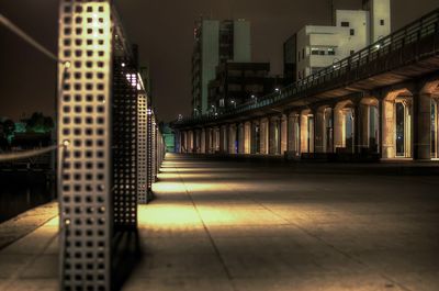 Illuminated building at night
