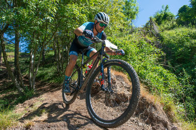 Man riding bicycle