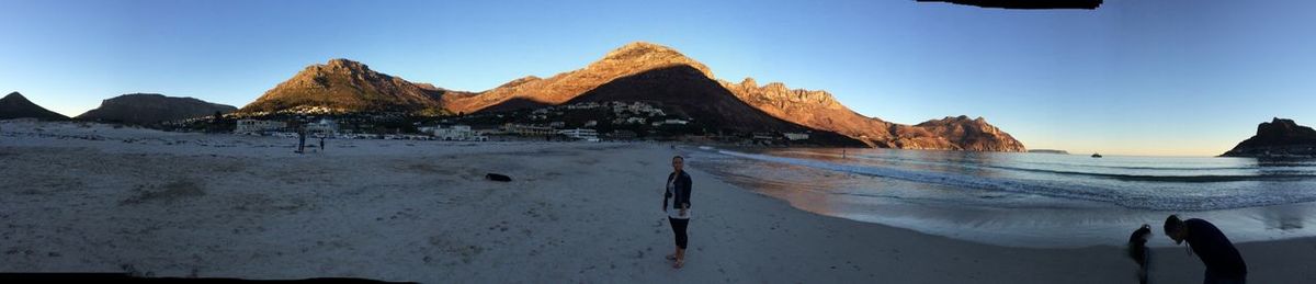 Scenic view of mountains against clear sky