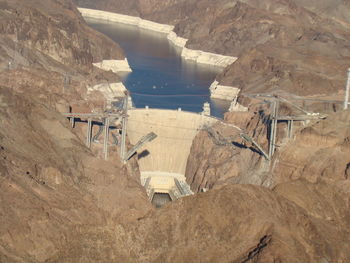 High angle view of dam