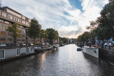 Canal amidst buildings in city