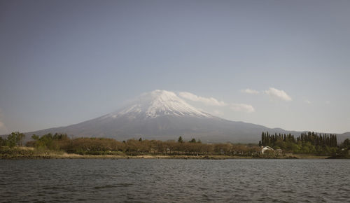 Scenic view of snowcapped mountain against sky