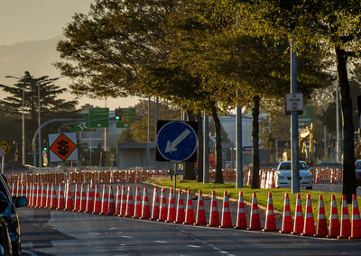 Road sign in city