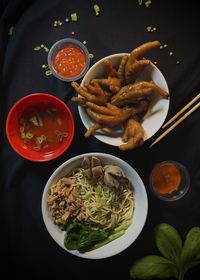 High angle view of indonesian noodle on table