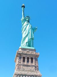 Statue of liberty against clear blue sky