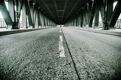 Surface level of road along bridge