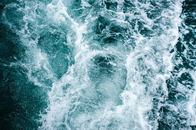 High angle view of sea waves