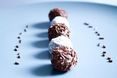 Close-up of ice cream on table