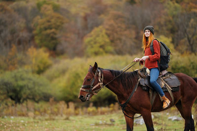 Man riding horse