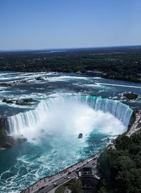 Scenic view of niagara fall against clear sky