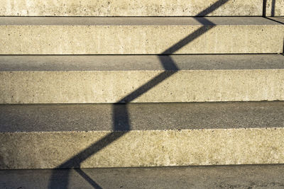 High angle view of shadow on street