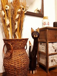 Close-up of horse in basket