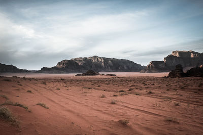 Scenic view of desert against sky