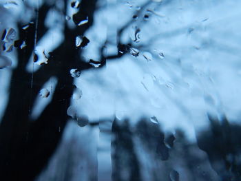 Close-up of water drops on glass