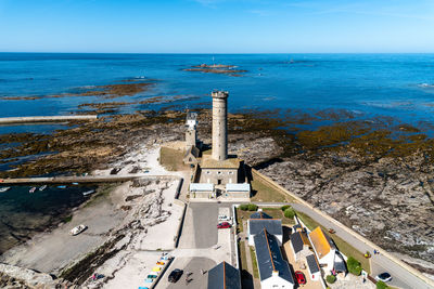 Eckmuhl lighthouse in the point penmarch, high angle view