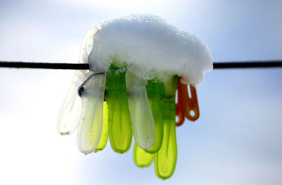 Close-up of ice cream against sky