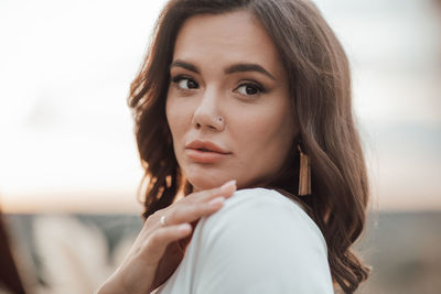 Close-up portrait of young woman