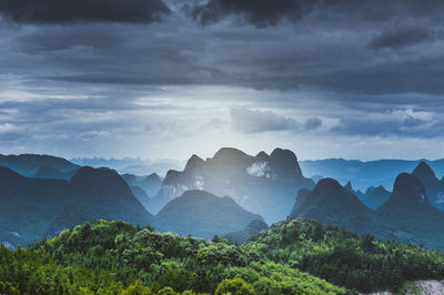 Scenic view of mountains against sky