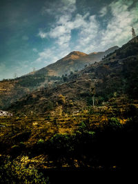 Scenic view of mountains against sky