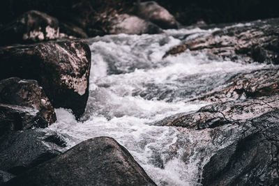 River flowing through rocks