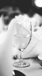 Close-up of wine glass on table