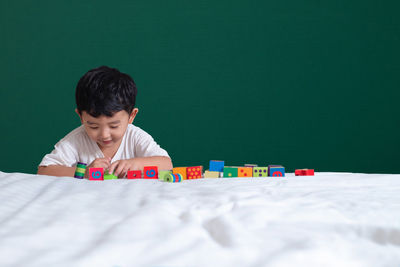 Boy playing with toy