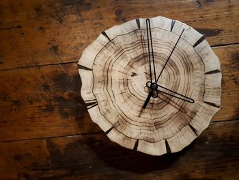 High angle view of tree stump