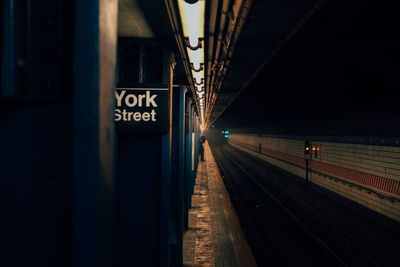 Empty subway station platform 
