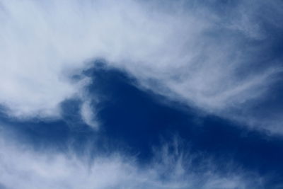 Low angle view of clouds in blue sky