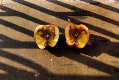 High angle view of fruits on table