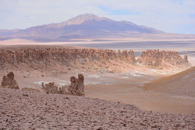 Scenic view of desert against sky