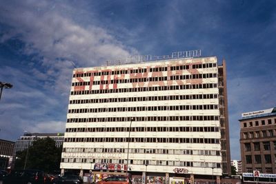 Low angle view of buildings against sky