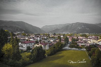 High angle shot of townscape