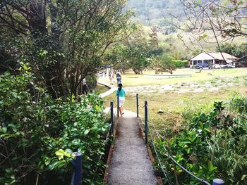 People walking on footpath