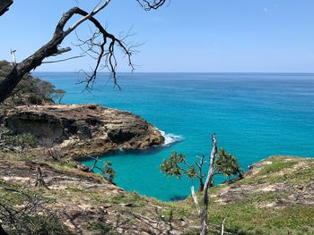 High angle view of sea against sky