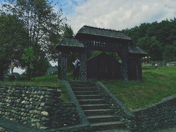 View of old building in park
