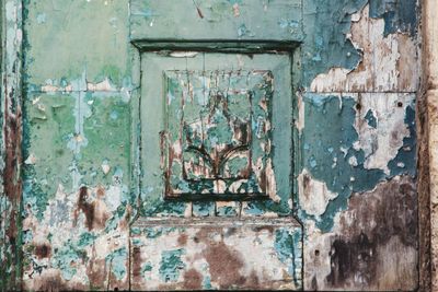 Full frame shot of weathered door