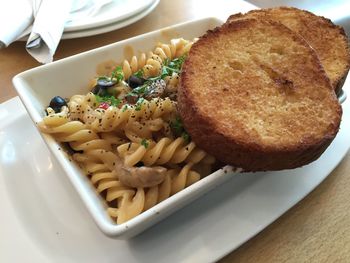 Close-up of pasta in plate
