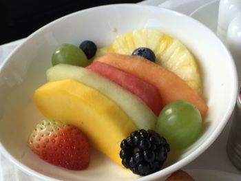 Close-up of fruits in plate