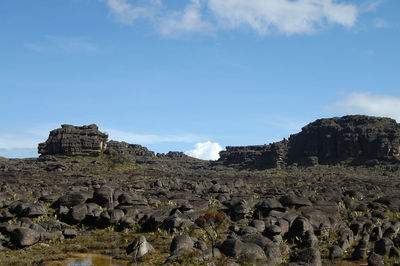 Rock formations against sky