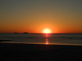 Scenic view of sea during sunset