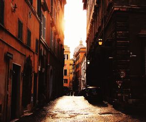 Narrow alley amidst buildings in town