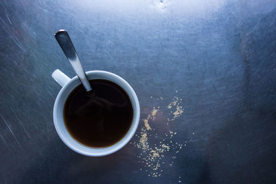 High angle view of tea on table