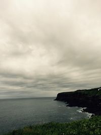 Scenic view of sea and cloudy sky